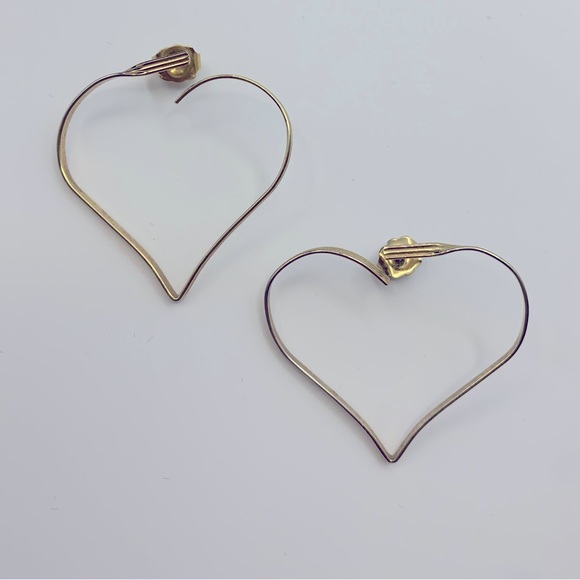 Vintage Avon Gold-tone Split Heart Earrings.Pre-loved - Picture 1 of 5